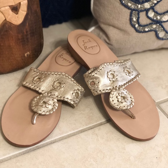 Jack Rogers Shoes - Classic Jack Rogers in Metallic Gold.